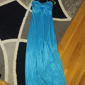 Strapless Blue Gown